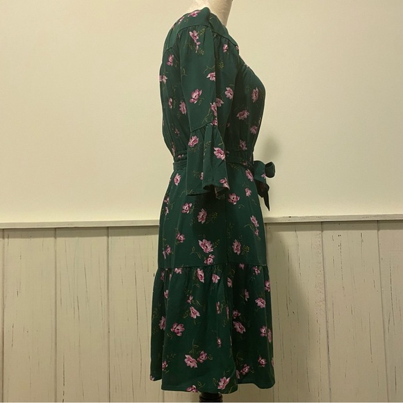 NWT Girls 14 XL Old Navy Green Floral Long Sleeve Dress - Picture 5 of 15